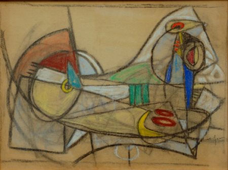 BASALDELLA AFRO Udine 1912 - Zurigo 1976 Senza titolo - 1948 Tecnica mista su...