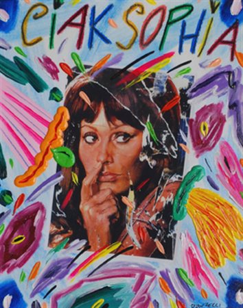 DONZELLI BRUNO Napoli 1941 Ciak Sophia Tecnica mista su tela 40 x 50 cm...