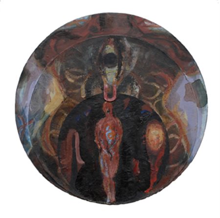 CECCOBELLI BRUNO Todi 1952 Sarai chiamata Tecnica mista su tavola Ø 57 x cm...