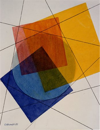 VERONESI LUIGI Milano 1908 - 1998 Senza titolo - 1989 Olio su tela 50 x 60 cm...