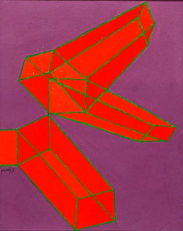 PERILLI ACHILLE Roma 1927 Lo sguardo nel vuoto - 1971 Tecnica mista su tela...