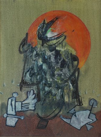 DANGELO SERGIO Milano 1932 Cespuglio di mare Tecnica mista su tela 30 x 40 cm...