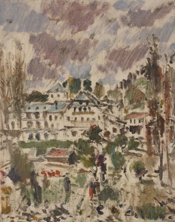 DE PISIS FILIPPO Ferrara 1896 - Milano 1956 Senza titolo Olio su tela 40 x 50...