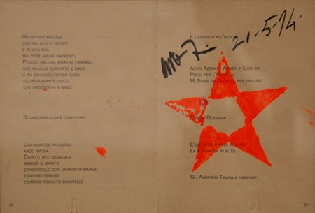 ZORIO GILBERTO Adorno Micca 1944 Senza titolo - 1994 Tecnica mista su libro...