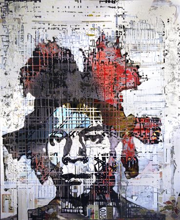 CHISESI ANDREA Roma 1972 Basquiat - 2010 Gesso di Bologna, pittura olio,...