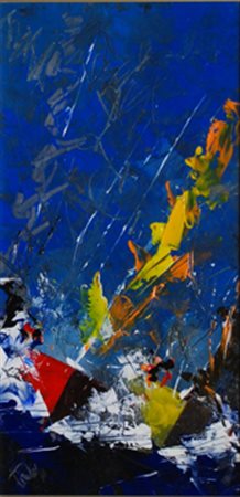 TORALDO FRANCESCO Catanzaro 1960 "Sailing" Nizza - 2008 Olio su tavola 30 x...