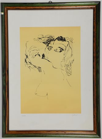 Guttuso "Figura femminile" serigrafia (cm 70x50 il foglio) esemplare 27/120,...