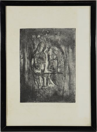 Arturo Martini. "Madre e figlio" acquaforte (cm 52x37) numerata 14/30,...