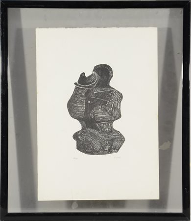 Moore Henry. "Composizione" litografia (cm 52x36,5) firmata e numerata...