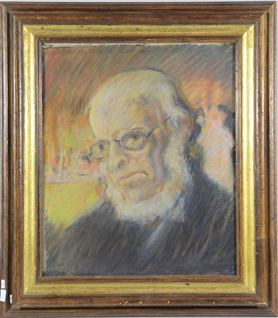 Aldo Carpi "Ritratto di Adolf Menzel" pastelli colorati su carta (cm 44x37)...