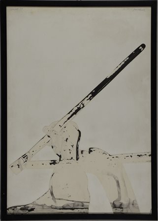 Recalcati "Senza titolo 79" tecnica mista e collage su carta (cm 72x50)....