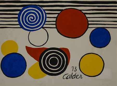 Ignoto "Composizione" gouache su carta (cm 53x74) iscritto "Calder" in basso....