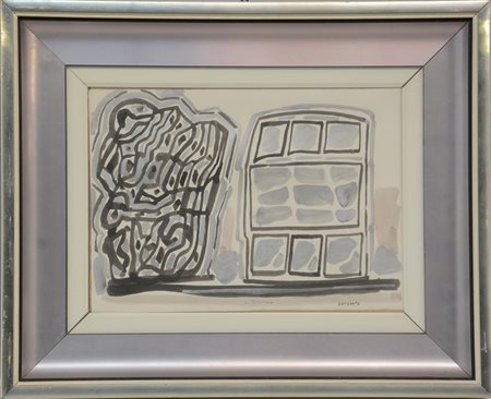 Consagra "Studio" tecnica mista su carta intelata (cm 25x35). Firmato in...