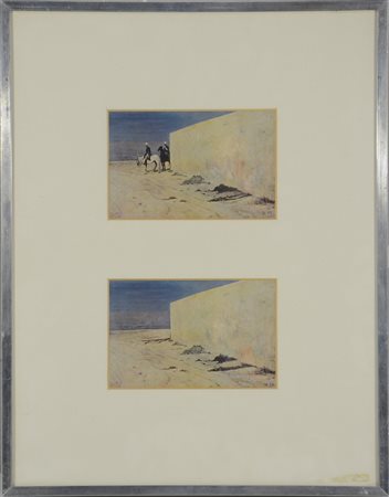 Jiri Kolar. (attr.) "Composizione '77" due stampe con ritocchi a mano (cm...