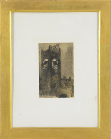 Mentessi Giuseppe. "Studio per Fortezza" acquarello su carta (cm 16,5x10,5)...