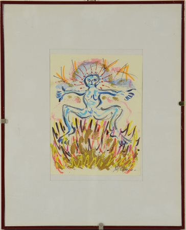 Balsamo "Figura" Tecnica mista su carta (cm 16x12). Firmata in basso a...