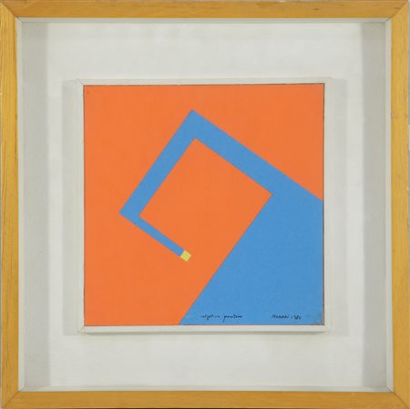 Bruno Munari. "Negativo Positivo 1980" collage su carta (cm 20x20) firmato e...