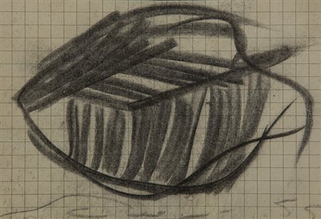 Scanavino "Composizione '55" pastello su carta (cm 8,5x12,5) firmato e datato...