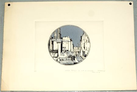 Karl Plattner Malles Venosta (1919- Milano 1986) "Tetti di Parigi" 1980,...