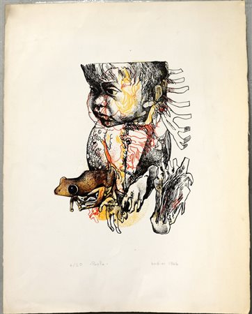 Floriano Bodini Gemonio (1933- Milano 2005) "Paola" 1966, litografia (cm...