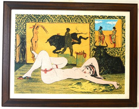 Fiume "Nudo" litografia (cm 56x75,5) esemplare 73/125, firmata e numerata in...