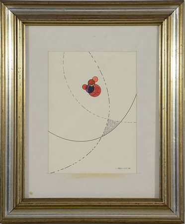 Luigi Veronesi Milano (1908- 1998) "Composizione 1976" china e tempera su...