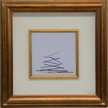 Beppe Bonetti "Composizione" acrilico su tela (cm 20x20) firmato al verso. In...