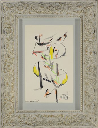 Dangelo "Lune nel vento" tecnica mista su carta (cm 38x23,5) firmato e datato...