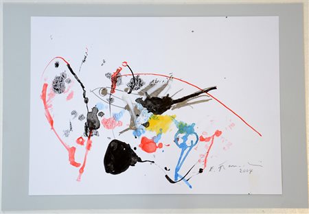 Franceschini "Composizione astratta" 2004, tecnica mista su carta (cm 24x33)...