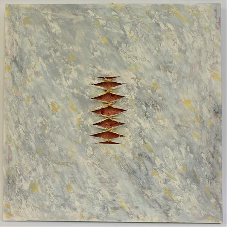 Calogero Salemi Racalmuto (1966- ) "Squarci di arancione" smalto e acrilico...