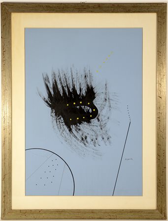 Brigante "Senza titolo" tecnica mista su cartoncino (cm 66x46) firmato in...