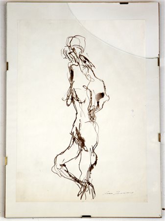 Ernesto Treccani Milano (1920- Milano 2009) "Figura" china su carta (cm...