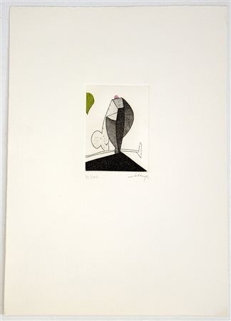 "Parole dal fondo" cartella contenente incisione di Gianni Dova (cm 13,5x10...