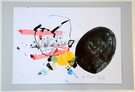 Franceschini "Composizione astratta" 2004, tecnica mista su carta (cm 24x33)...