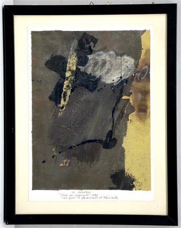 Mondazzi "VivrÚ di impronte" 1995, tecnica mista su tela e carta (cm 32x24)...