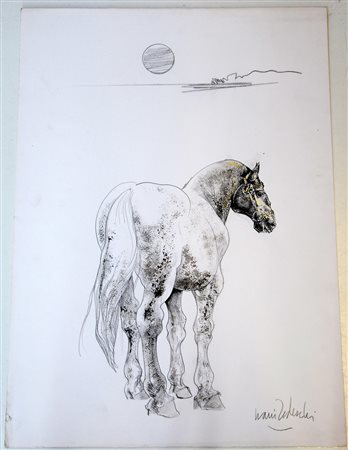 Tedeschi Nanni Cadelbosco Sopra (RE) (1938- ) "Cavallo" tecnica mista e...