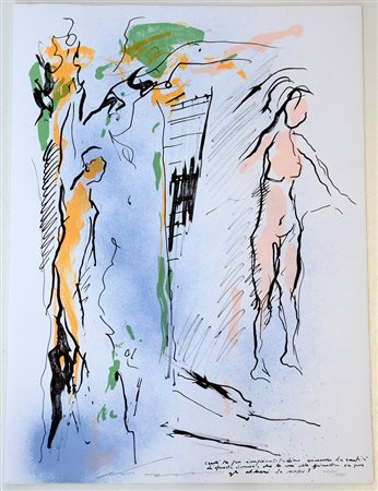 Ernesto Treccani Milano (1920- Milano 2009) "Senza titolo" litografia tratta...