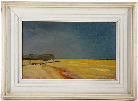Roberto Aloi. "Paesaggio" 1949, olio su compensato (cm 24x39) firmato e...
