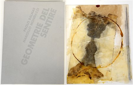 Ignoto "Composizione astratta" tecnica mista e collage su cartoncino (cm...