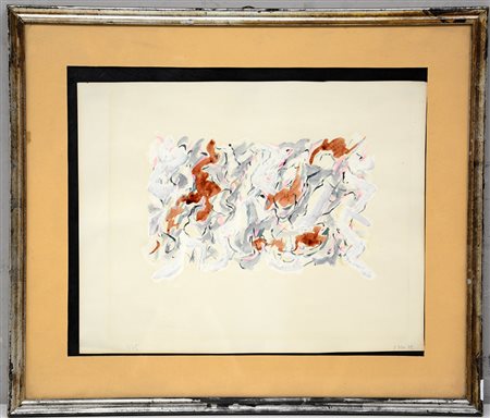 Ignoto "Senza titolo" 1972, tecnica mista su carta (cm 31x39) datato in basso...