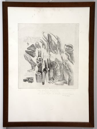 Firma indecifrata. "Un'anatomia improbabile" prova d'artista firmata,...