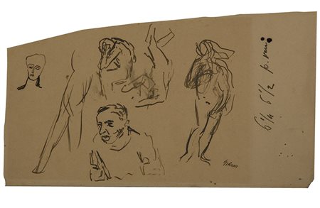 "Studio per figure" china su carta sagomata applicata su cartoncino (cm...