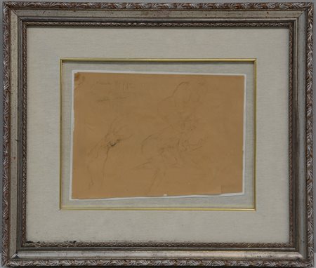 Firma indecifrata "Studio per figure" China su carta (cm 20x27). Iscritto in...