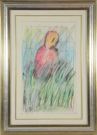 Firma indecifrata "Studio scolastico" 64/66, tecnica mista su carta intelata...