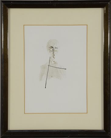 Firma indecifrata "Ritratto" '94. Tecnica mista su carta (cm 35x25), firmato...