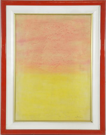 Firma indecifrata "Composizione" tecnica mista su carta applicata su tela (cm...