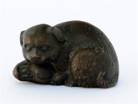 Piccola scultura raffigurante animale in bronzo marcata Tiffany Studio NY (h...