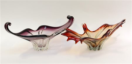 Manifattura di Murano Lotto composto da due centrotavola in vetro...