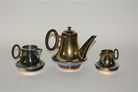 Servizio da the e caffË in argento 700 composto da tre pezzi (gr 500 ca)