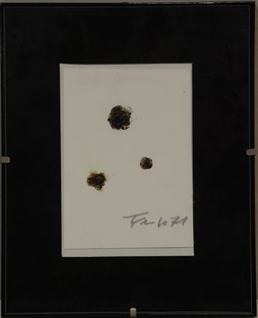 Firma indecifrata "Composizione astratta" 1971, tecnica mista su carta (cm...